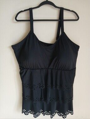 d & Co Beach Swim Top Black Size 26W